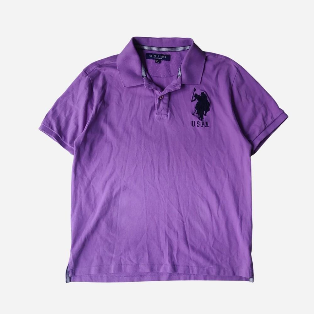 Purple U.S. Polo Assn. big pony polo shirt